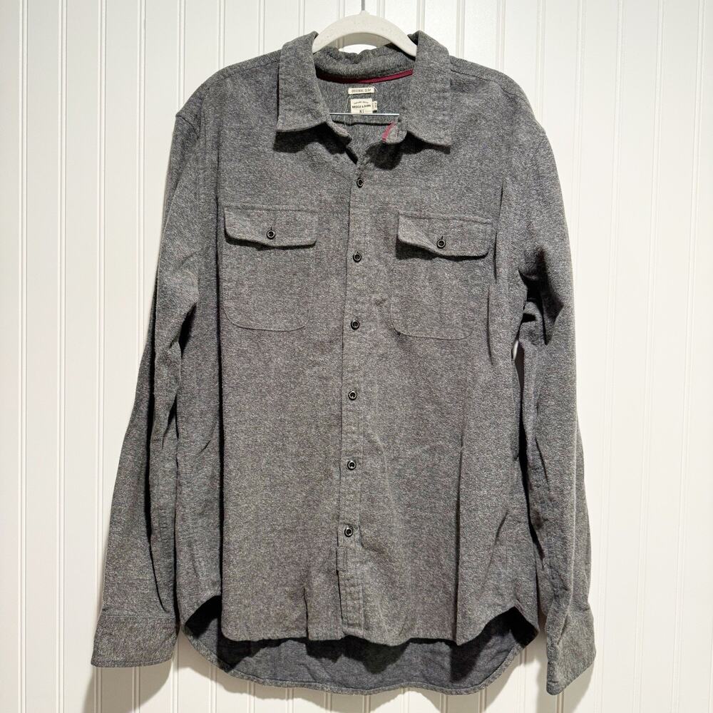 Bridge Burn Cole Slim Shirt Stone Flannel Mens XL - Picture 2 of 7